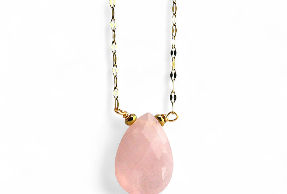 Colgante de cuarzo rosa – cuarzo rosa natural