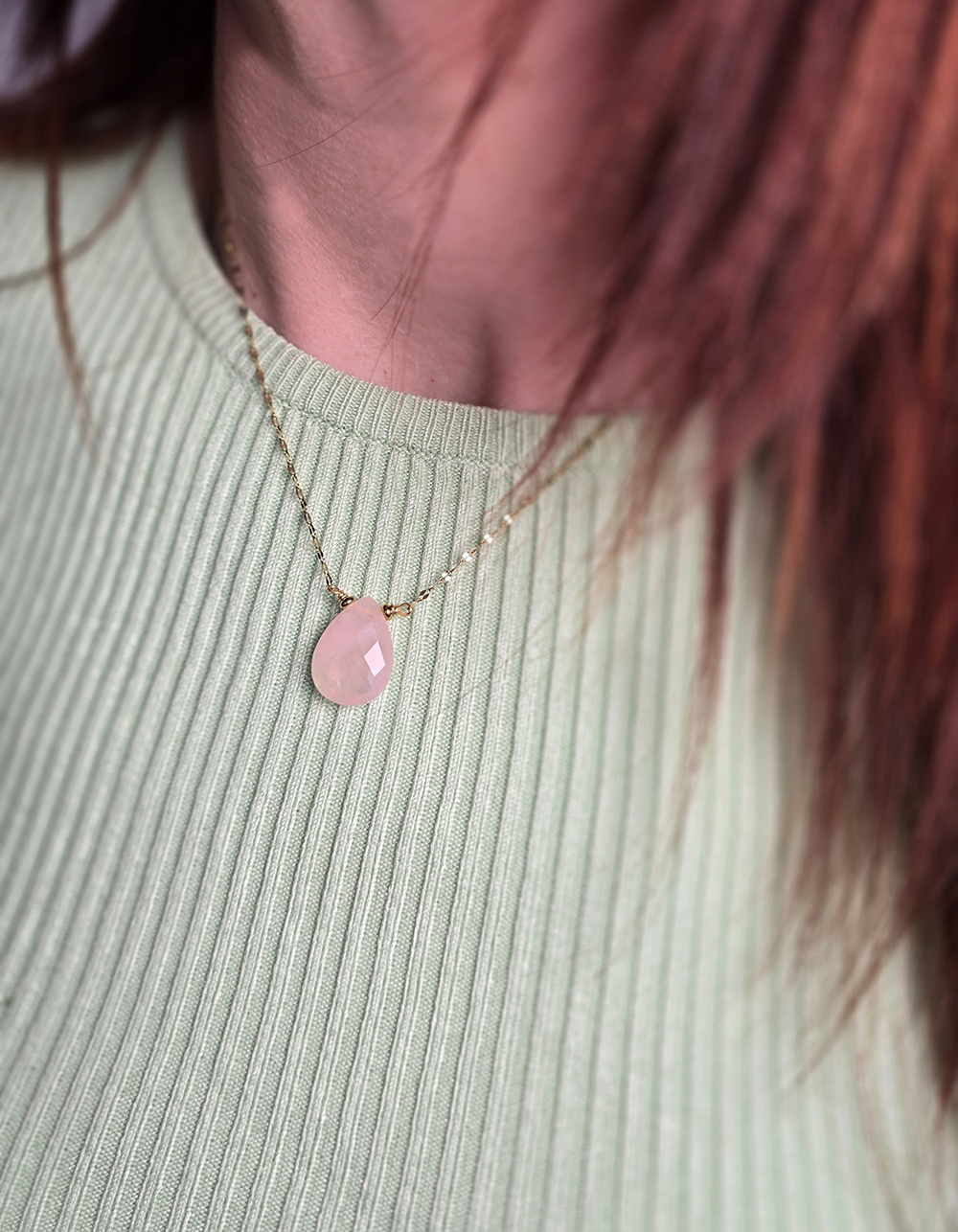 Colgante de cuarzo rosa - Imagen 4