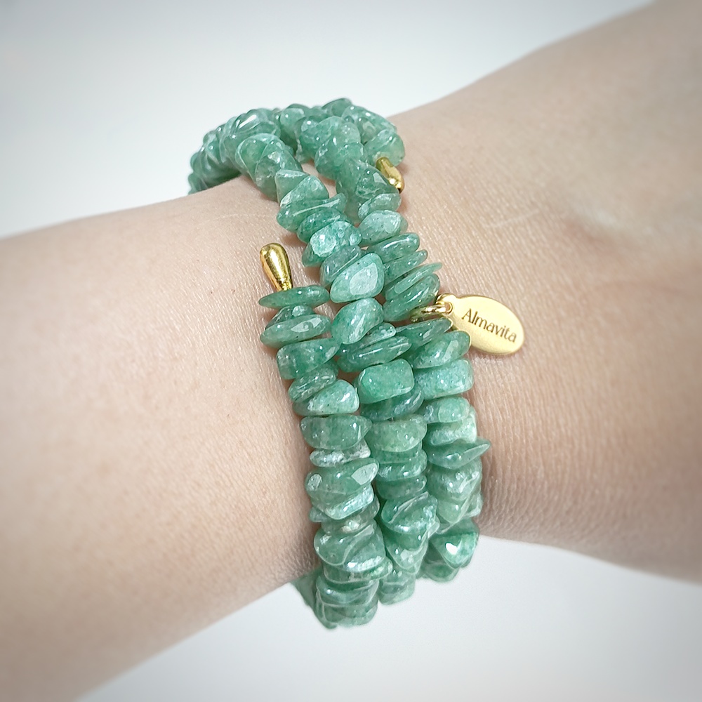 Pulsera de Cuarzo Verde Colección Chips