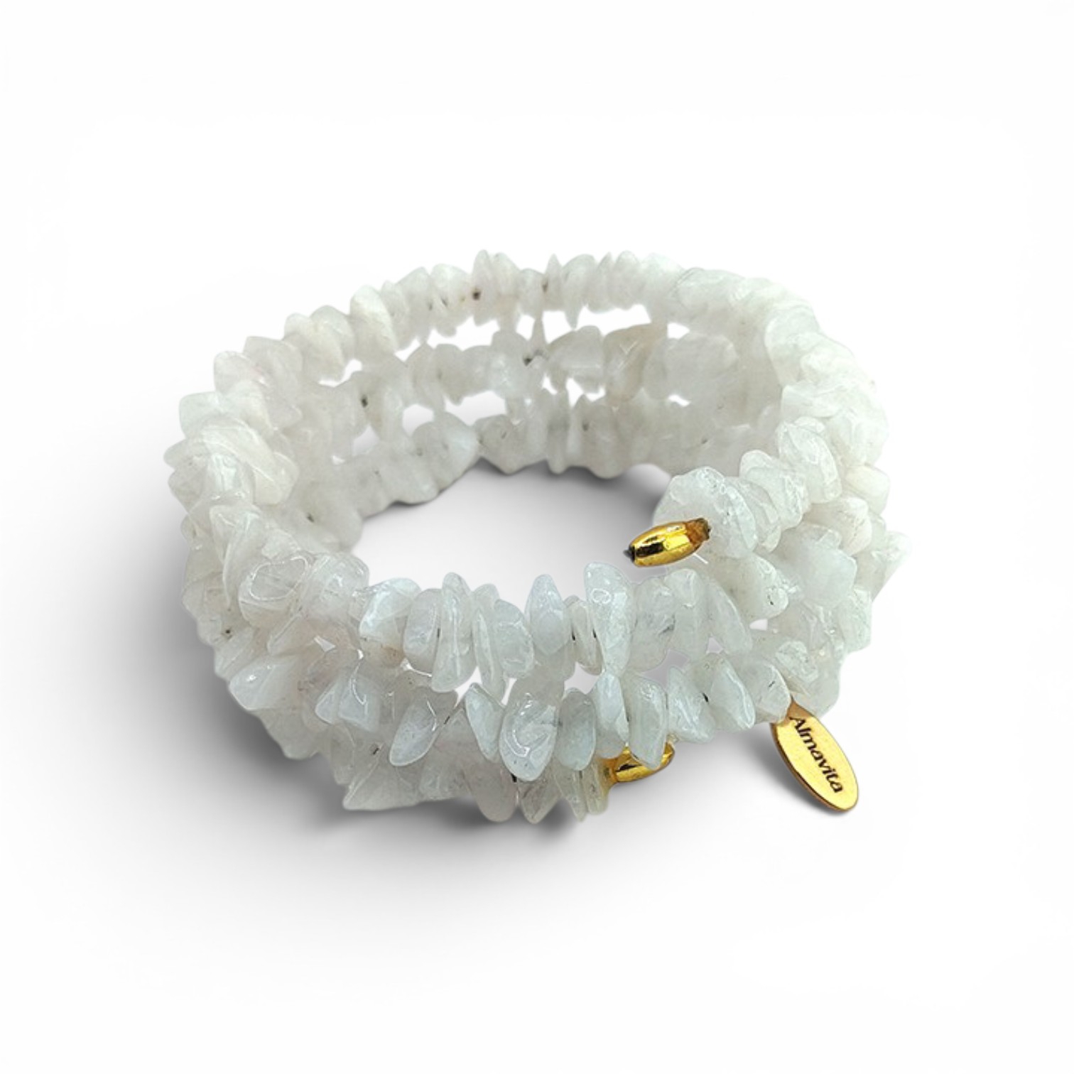 Pulsera de Cuarzo Blanco Lechoso Colección AlmaChips