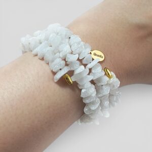 Pulsera de Cuarzo Blanco Lechoso Colección AlmaChips