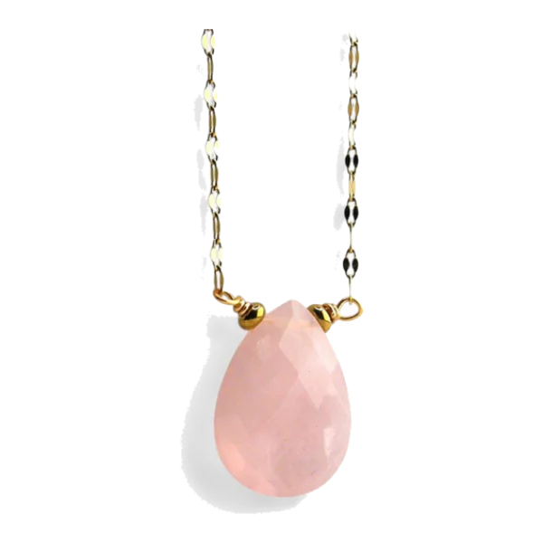 Colgante de cuarzo rosa